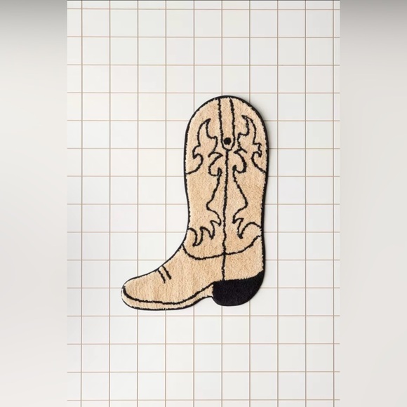 New Urbah Outfitters Cowboy Boot Tufted Bath Mat - Picture 2 of 4